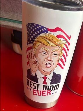 Best Mom Ever Patriotic White Travel Tumbler